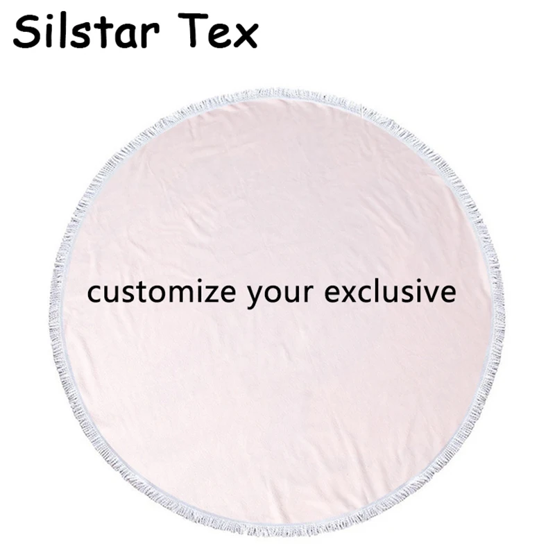 Silstar Tex Design Picture Printing Diameter 150cm Digital Printed Customize Large Microfiber Round Beach Towel With Tassel | Дом и сад