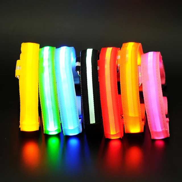 7 Colors LED Lights Dog Collars Night Safety Anti lost Flashing Nylon