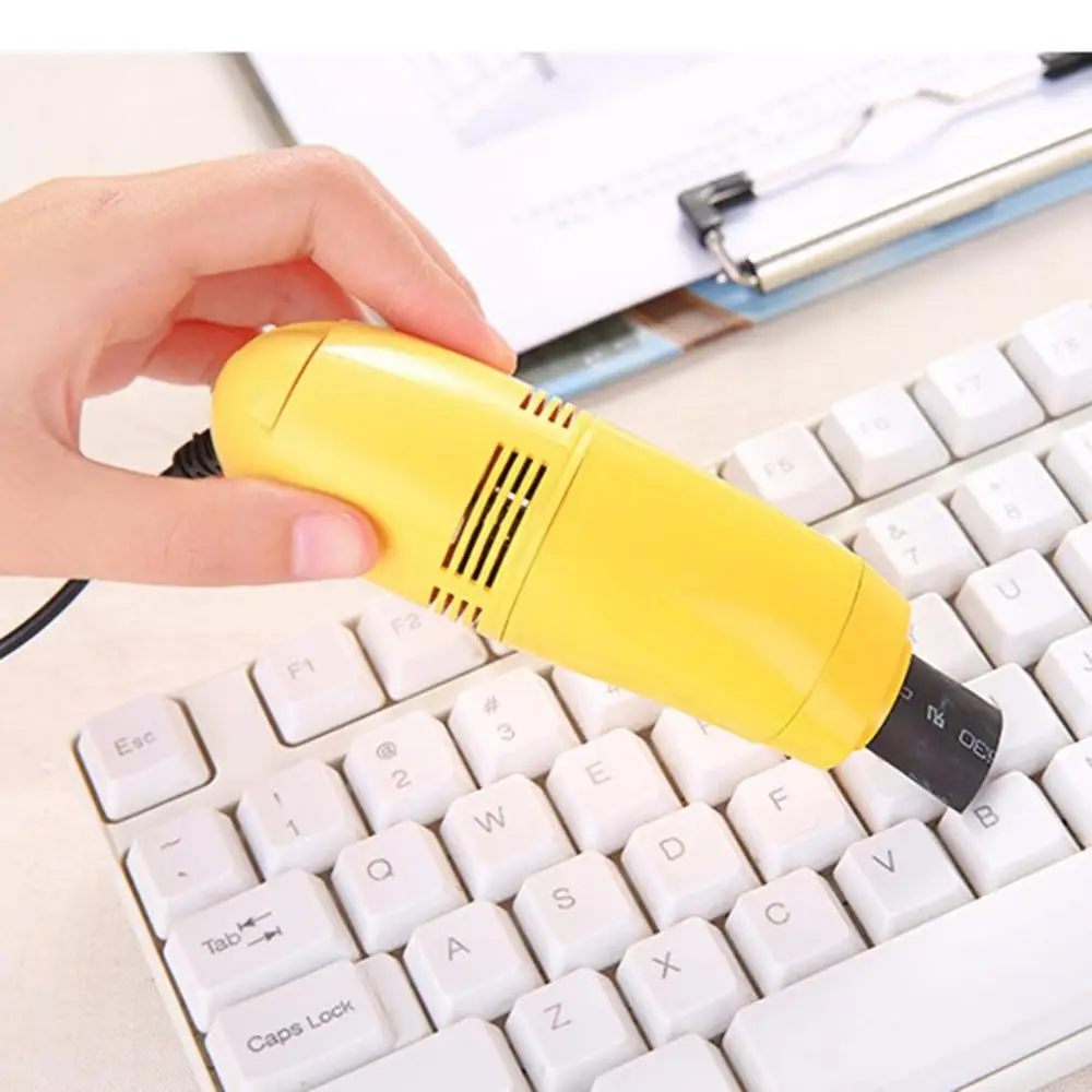 Yellow Мини-компьютер пылесос USB клавиатура очиститель ПК ЩЕТКА для ноутбука пылеочиститель комплект Вакуумный Очиститель компьютера чистящие инструменты - Цвет: Yellow
