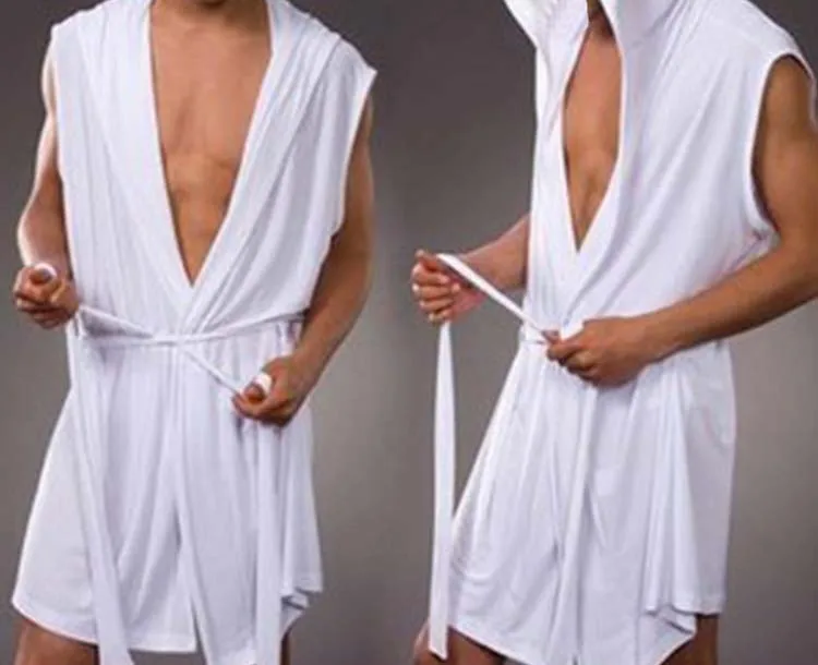 Мужские халаты для сна сексуальный прозрачный шелк лето осень распродажа тонкие пижамы Без Рукавов Удобные контрактные натуральный