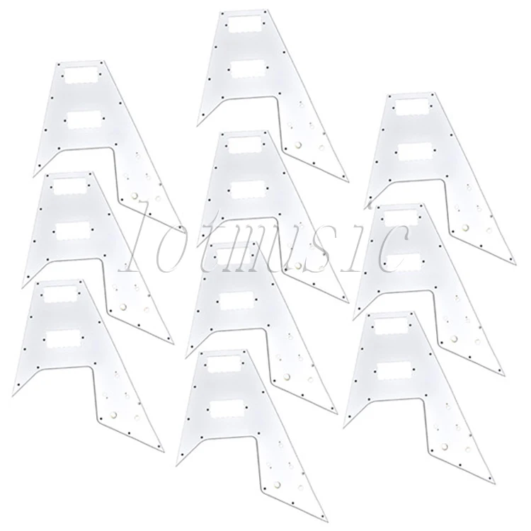 

10Pcs Guitar Pickguard White 3ply PVC Scratch plate For Electric Guitar Replacement