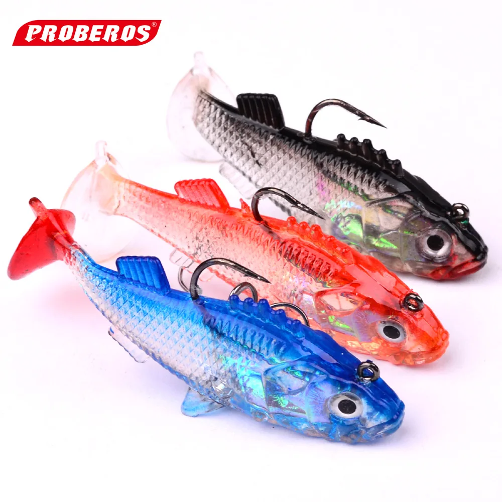 

5Pcs 7.6cm 15.7g Lead Fish Winter Lures Soft Bait With One Treble Hook One Single Hook Bass Carp Outdoor Night Fishing Equipment