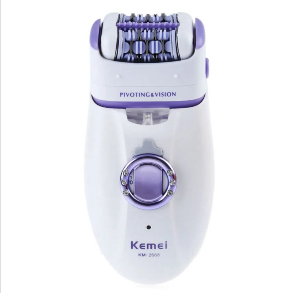 Jual KM 2668 2 In 1 Isi Ulang Pisau Cukur Silet untuk Wanita Rambut Remover Electric Wanita Pemangkas Rambut Depilatory Alat Cukur untuk ketiak Bikini