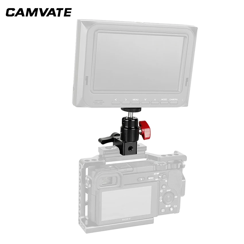 CAMVATE 1/4 дюйма 20 Мини шаровая Головка с зажимом NATO для монитора камеры DSLR