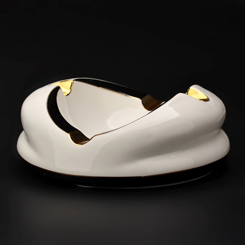 COHIBA High-definition fashion 4 Holder Ceramic Large Size Round Cigar Ashtray