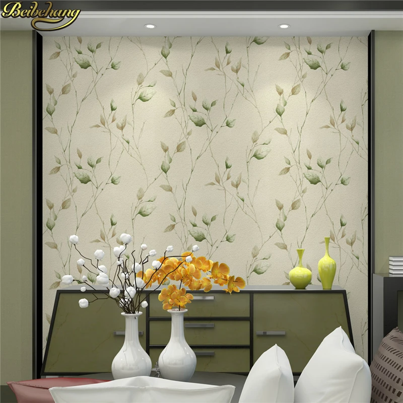 beibehang Modern minimalist garden leaves wall paper bedroom living room background embossed 3D wallpaper roll home improvement