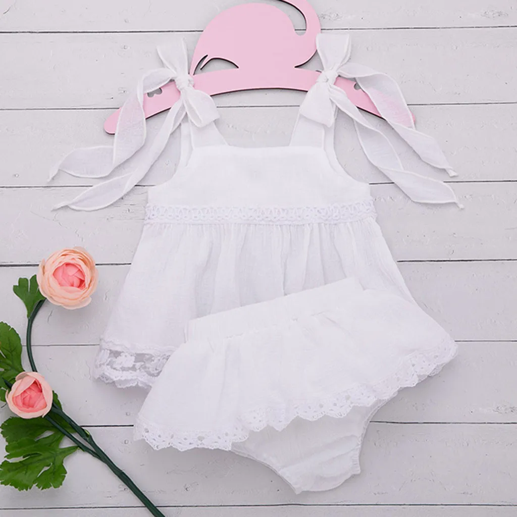 

2019 Summer Girls Clothes Newborn Baby Girl Clothing Set Tulle Straps Tops +PP Pants Kids Toddler Girl Outfits 1 2 3 4 Years
