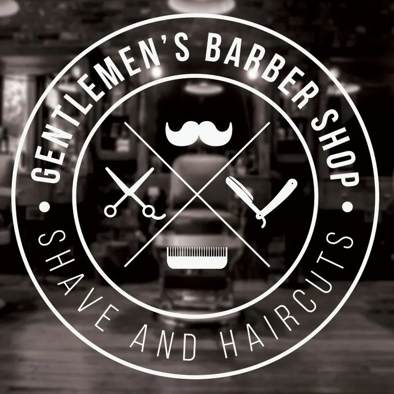

Gentlemen's Man Barber Shop Sticker Haircut Hair Clipper Shavers Poster Vinyl Wall Art Decals Decor Windows 3W18