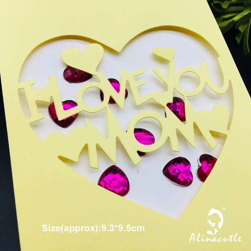 

Die cut metal cutting die love mom heart Alinacraft Scrapbooking album papercraft handmade card stencil art cutter punch die