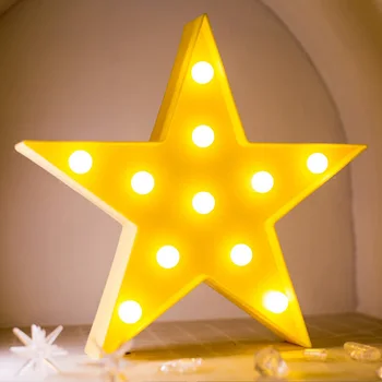 

Five-pointed Star Shaped Fairy Nightlight ABS Plastic Table Desk Lamp Bedroom Atmosphere Wedding Decoration Gift Home Furnishing