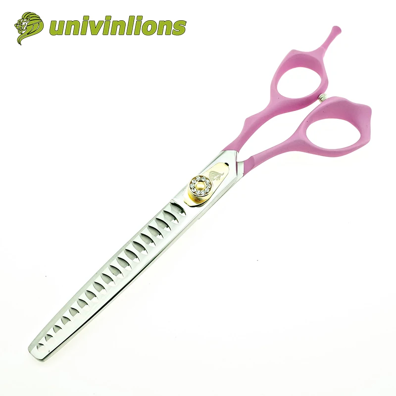 Ножницы для стрижки домашних питомцев 7 дюймов розовая резиновая ручка груминга