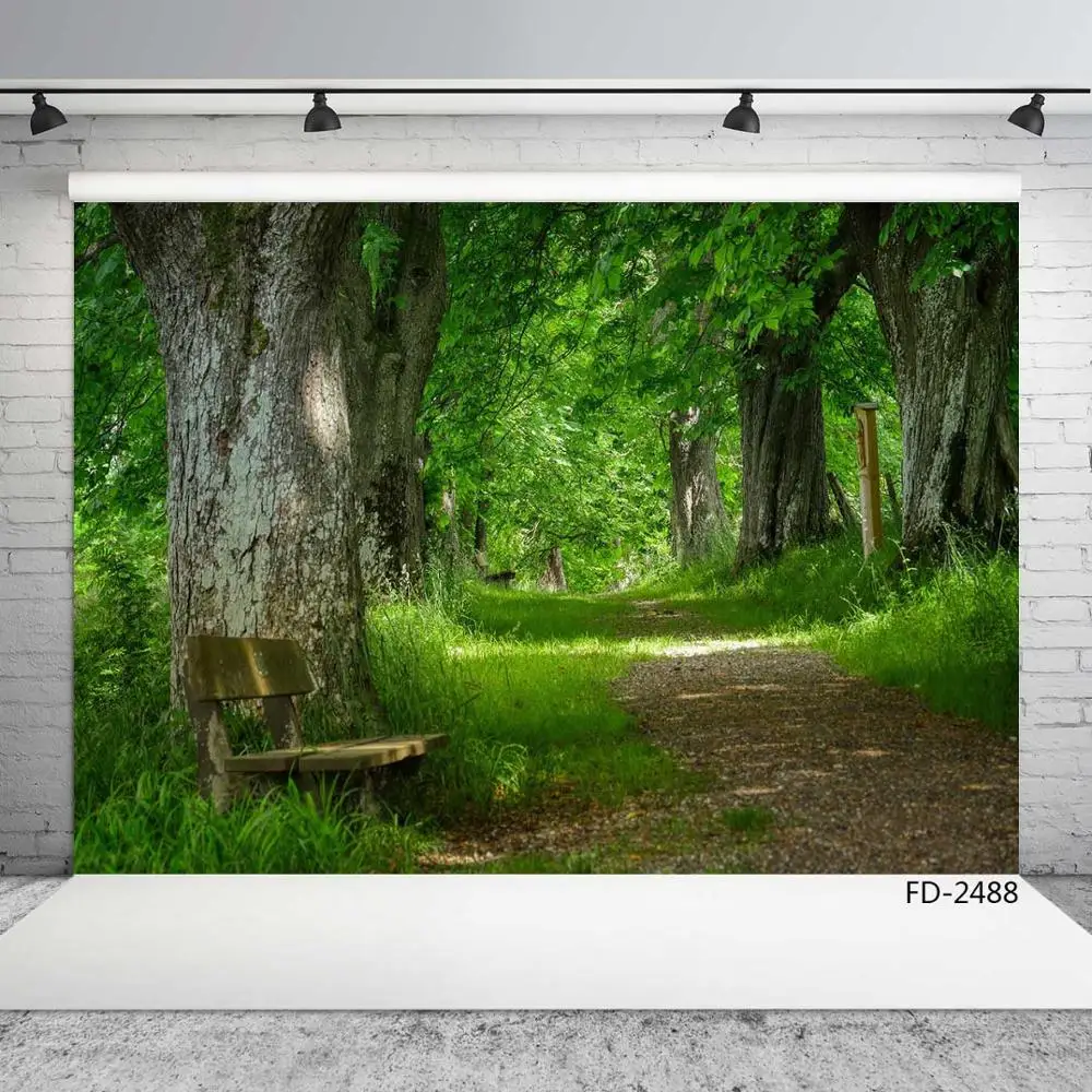 Зеленые деревья листья стул виниловые фоны для детской фотосъемки Scenic