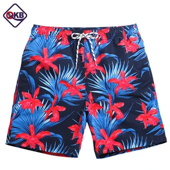 

QIKERBONG Men Beach Shorts Board Boxer Trunks Short Casual Quick Drying Bermuda Short Bottoms Pants Men's Swimwear Swimsuits