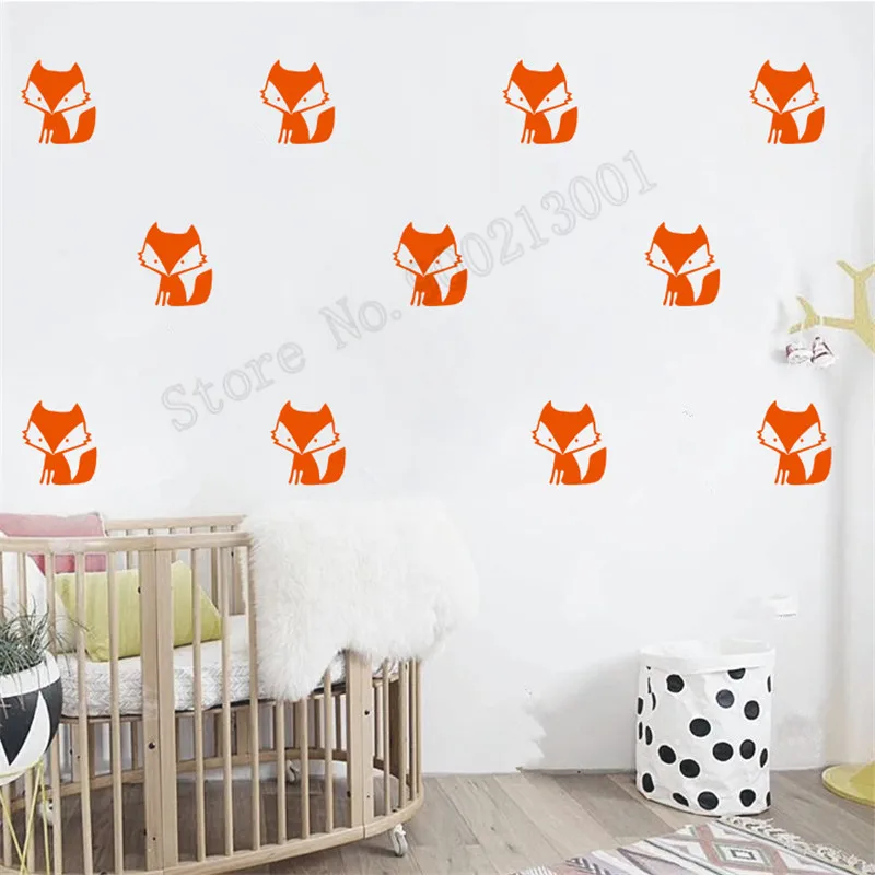 

Room Decoration Small Pattern Decoration 30 Set Forest Fox Poster Vinyl Removeable Mural Cute Fashion Decal Diy Sticker LY517