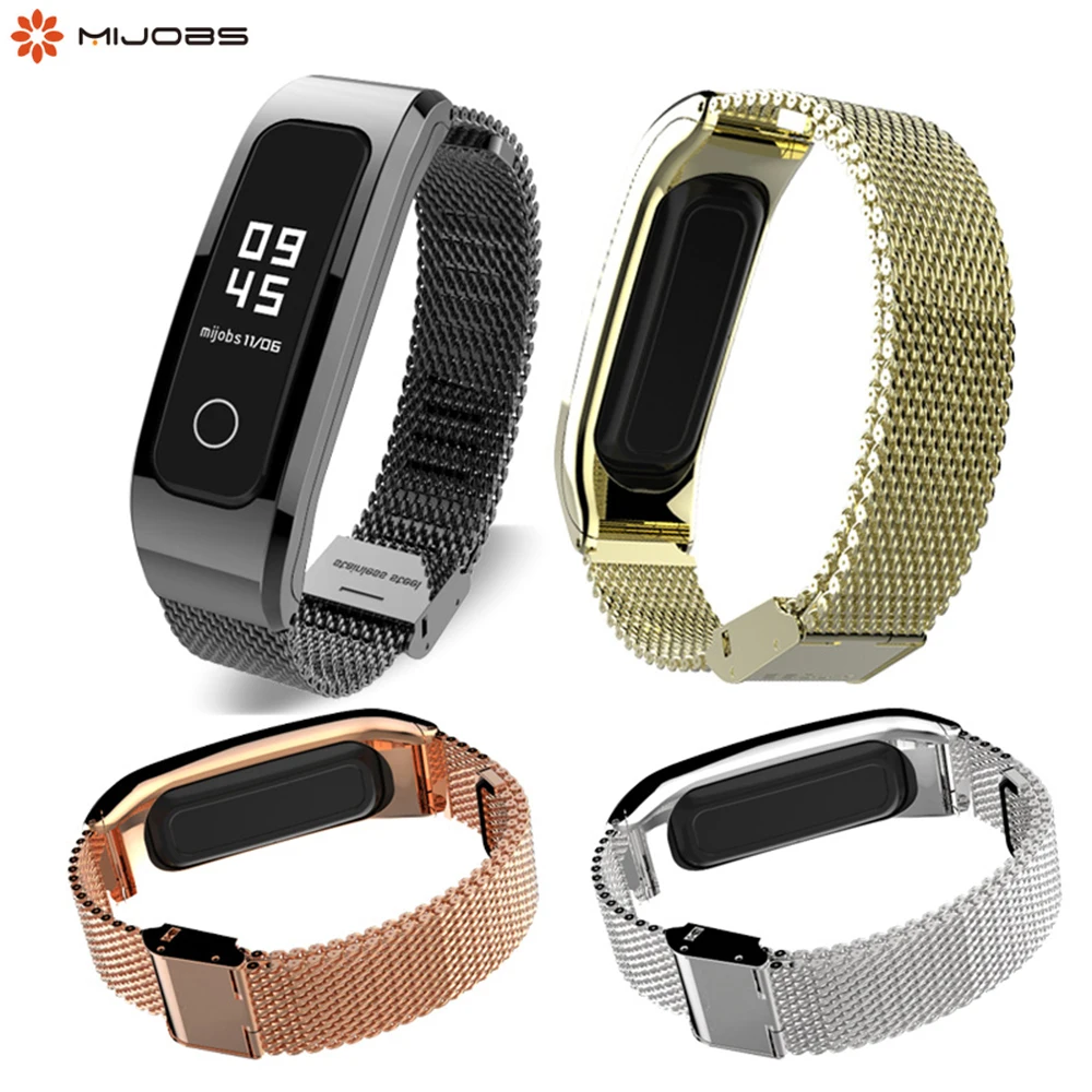 

Mijobs Stainless Steel Metal Strap for Huawei Honor Band 4 Running Strap Wrist band for Honor Band 4 Running Accessories