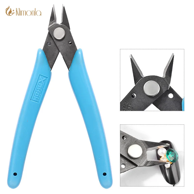 1pcs Mini Cutting Pliers Blue Stainless Steel Nail Decoration Scissor