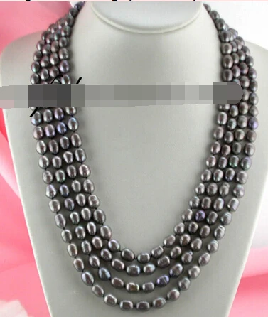 

N2404 BEAUTIFUL 100" 11mm rice gray freshwater pearl necklace % Discount AAA