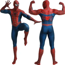 Детский карнавальный костюм Raimi Spiderman, спандекс, Zentai, костюм Человека-паука, костюм для Хэллоуина вечеринки, спандекс, комбинезон, Лидер продаж