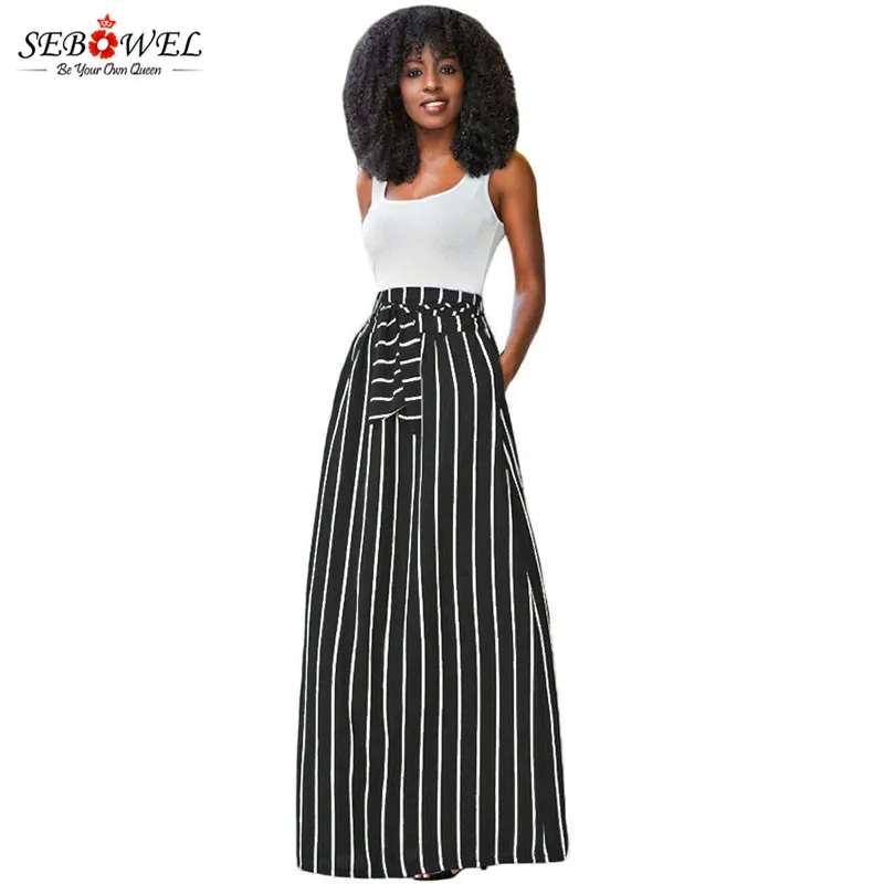 Black-Striped-Maxi-Skirt-LC65037-2-1