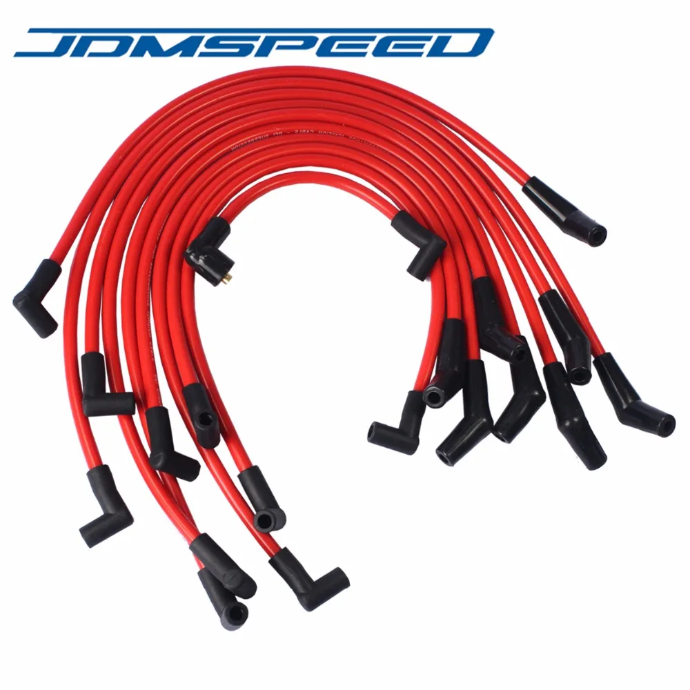 

Free Shipping-Red 10.5mm JDMSPEED Racing Spark Plug Wires Set Fits for Ford 5.0L 5.8L, SB SBF 302