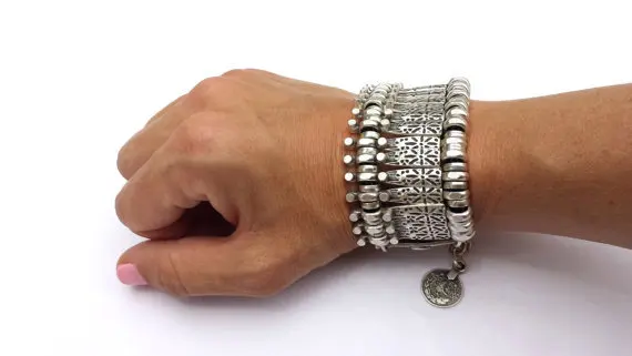 Coin Bracelets for Women Gypsy Bohemian Metal Vintage Flower Statement Festival Turkish Beach Jewelry Tribal Ethnic bracelet jewelry