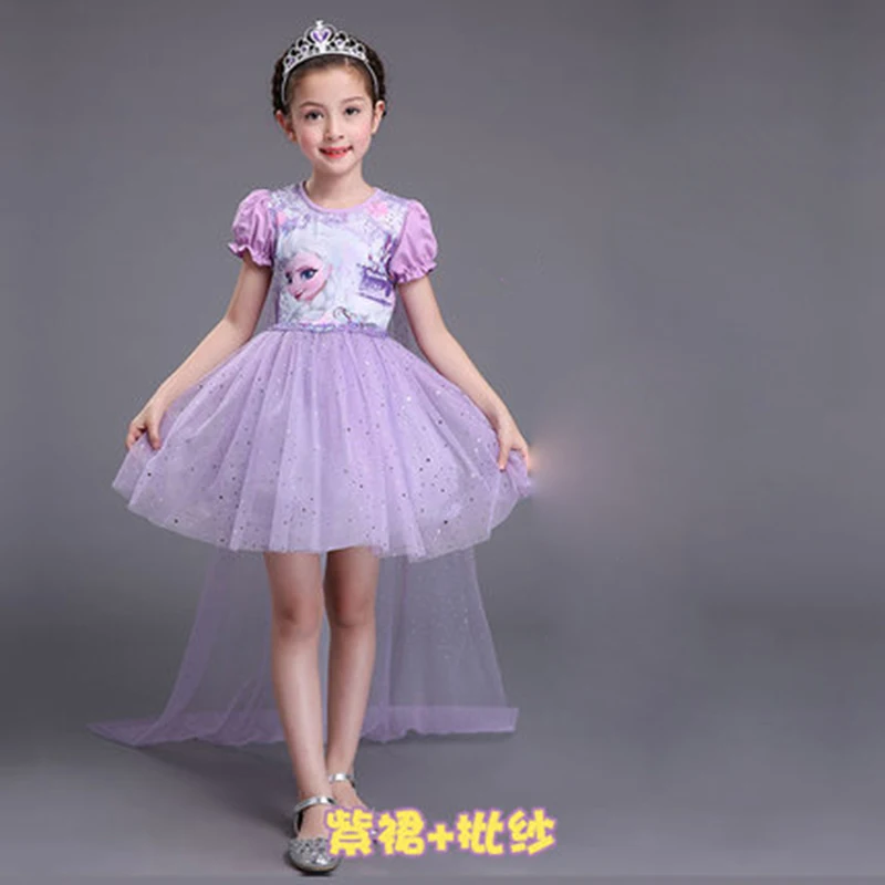 Disney Frozen Girl Dress Spring Summer Super Western Air Love Queen Princess Dress Summer Child Aisha Dress