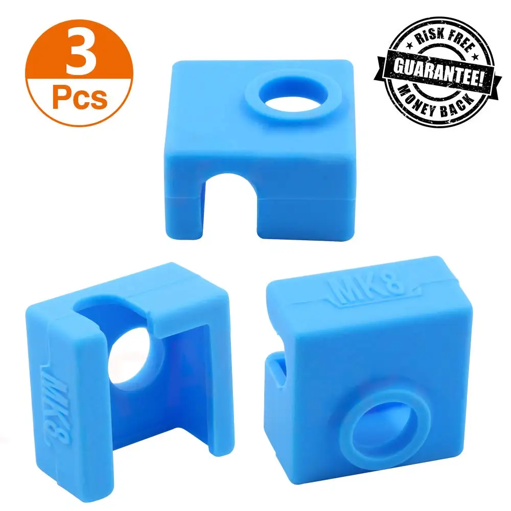 3D طابعة سخان كتلة غطاء سيليكون MK7 MK8 MK9 سيليكون جورب ل MK7/8/9 3D طابعة Hotend الطارد creality CR-10 S4 S5