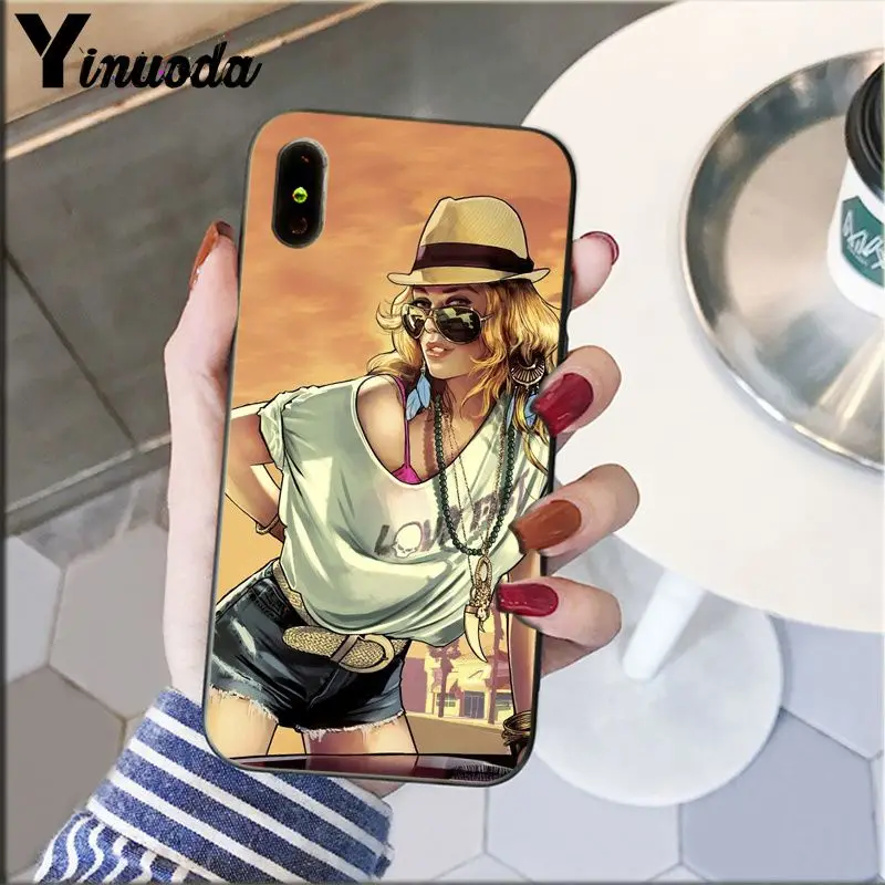 Yinuoda rockstar gta 5 Grand Theft Мягкий силиконовый чехол для телефона из ТПУ для iPhone 8 7 6 6S Plus 5 5S SE XR X XS MAX Coque Shell