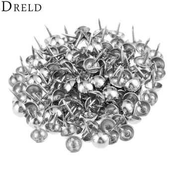 

DRELD 100Pcs Silvery Upholstery Nail Tachas Jewelry Gift Case Box Sofa Furniture Decorative Tacks Stud Pushpin Hardware 7x10mm