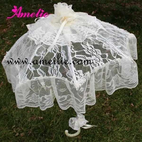 Lace umbrella with lace fringein Bridal Umbrellas from Weddings