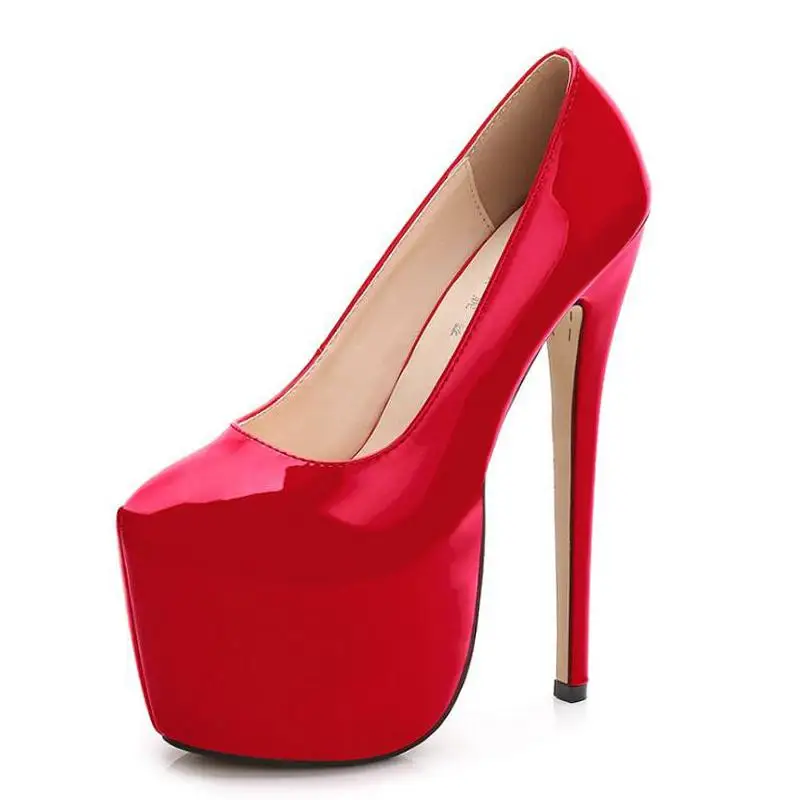 SARAIRIS Dropship Big Size 44 Classic 18cm High Heels Thick Platform Shoes Woman Lady Sexy Party Wedding Women Shoes Pumps