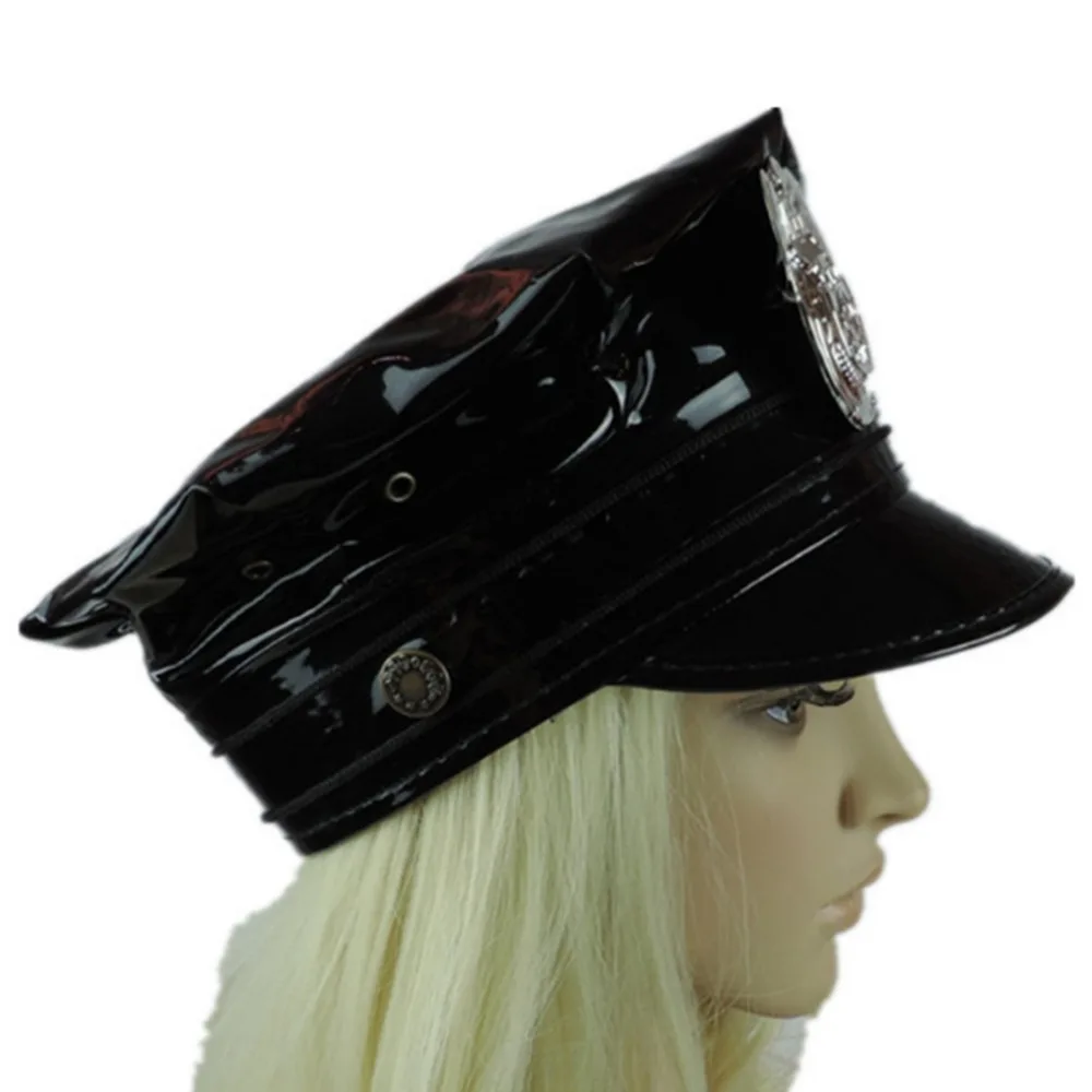 Черная искусственная военная шляпа для выступлений на сцене восьмиугольная шляпа полицейская шляпа для девочек
