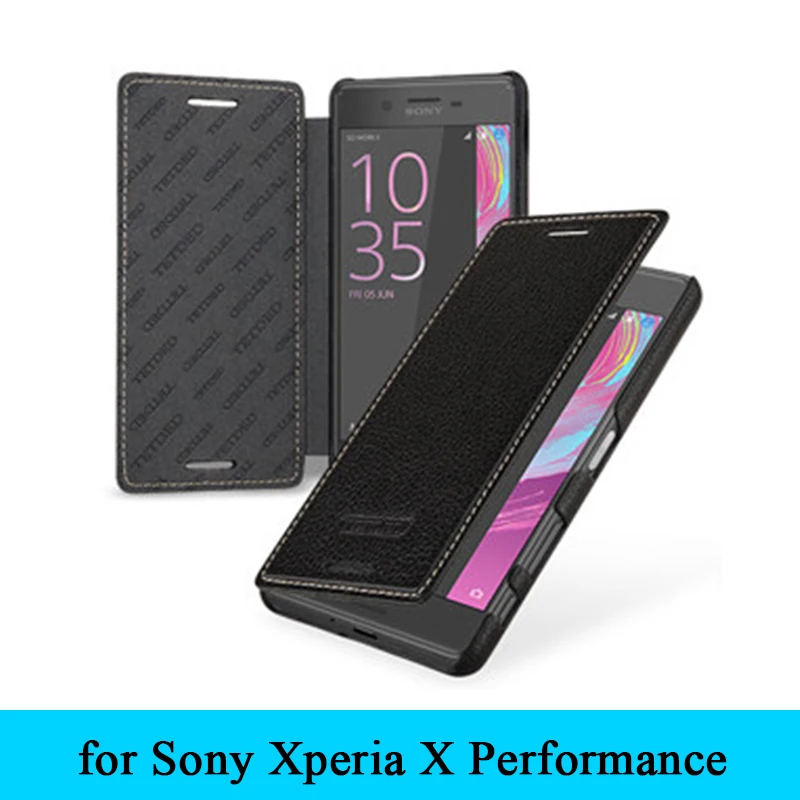 

High Quality Flip Stand Case Cow Genuine Leather Phone Cover Skin Protector Case for Sony Xperia X Performance F8132+Free Gift