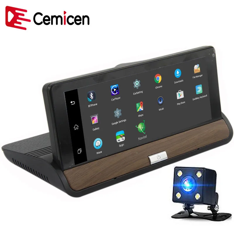 Cemicen " ips 3g Wifi Автомобильная dvr камера Android 5,0 gps навигация видео рекордер Bluetooth двойной объектив видеорегистратор Full HD 1080P