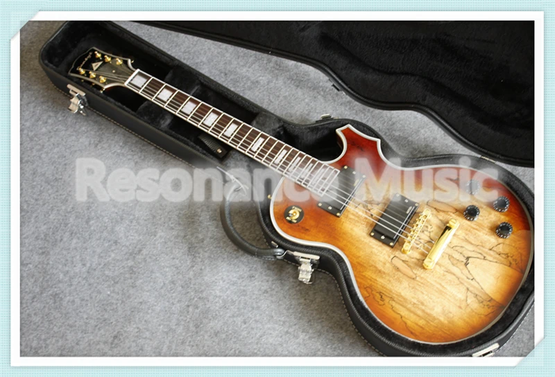 

Hot Sale China OEM Nature Wood Grain Finish Suneye LP Custom Style Guitarra Electric With Pearl Inlaid & Guitar Case