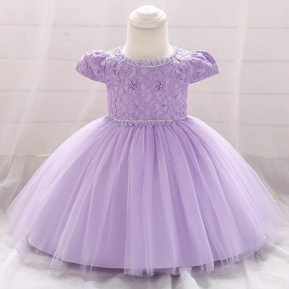 Платья для маленьких девочек 2 лет; платье-пачка принцессы для крещения; платье для маленьких девочек на день рождения; костюм для первого дня рождения - Цвет: Purple