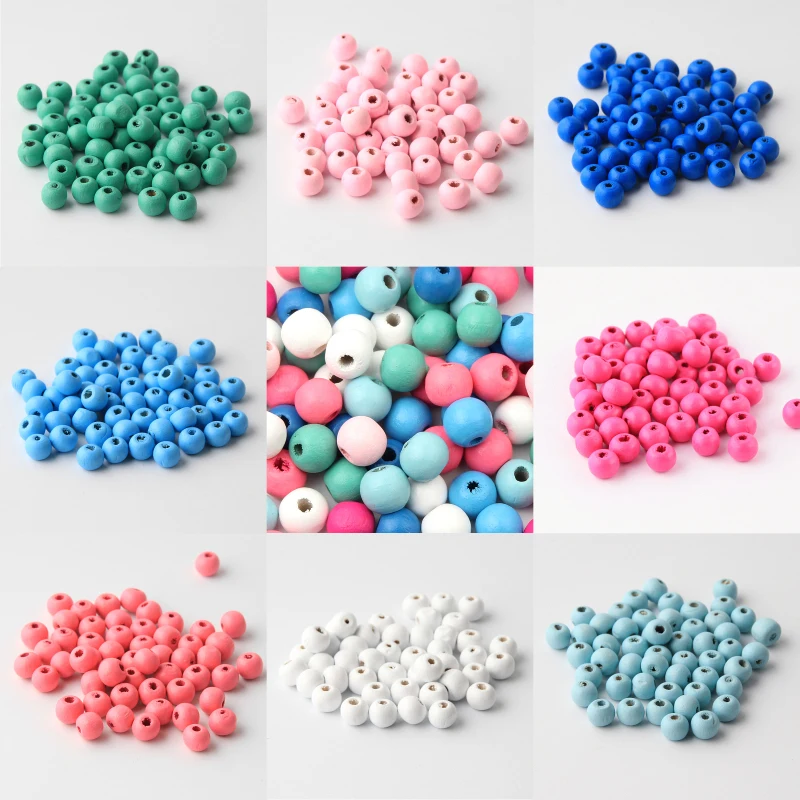 

Wooden Beads High Qualit Color 6/8/10/12/14mm Spacer Beading Wood Beads For Pacifier Clip Jewelry Findings Making DIY Necklace