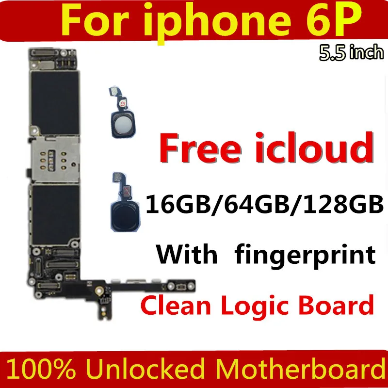 

logic board For iphone 6plus 6p motherboard with/without touch ID black/white/gold 100% Original unlocked for iphone 6+ card/fee
