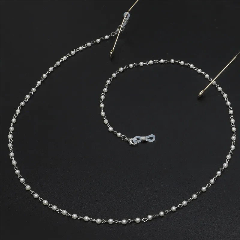 

Gold Silver Pearl Beads Link Chain Eyeglasses Chains Reading Glasses Sunglasses Strap Cord Holder Neck Head Band Accessories
