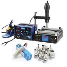 YIHAUA 862D+ и 853A 3 функции в 1 паяльная станция 650 Вт SMD горячего воздуха+ 75 Вт паяльники+ 600 Вт станция предварительного нагрева