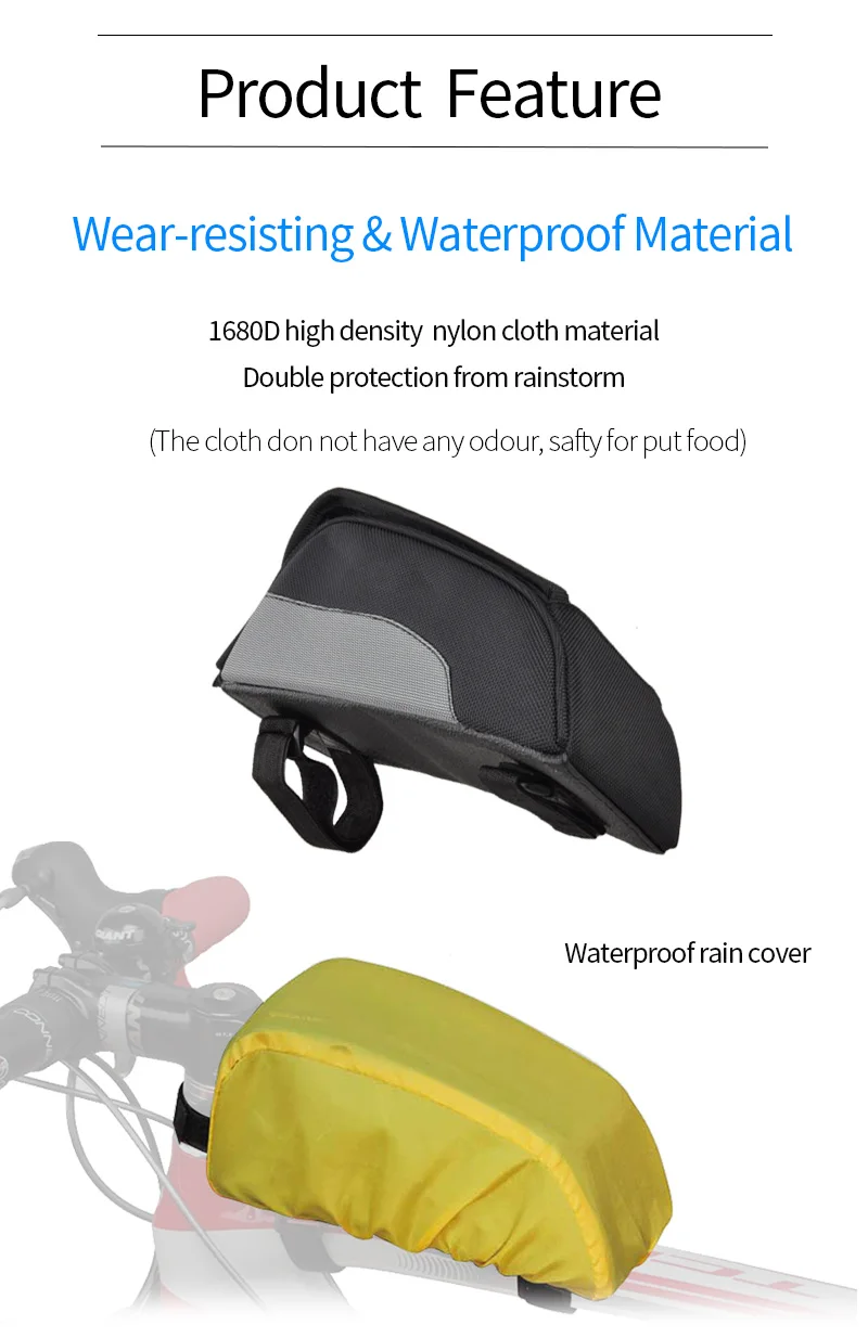 Sale EasyDo Bicycle Bags MTB Mountain Bike Screen Touch Phone Bags Waterproof  Front Tube Frame Bag Waterproof Bike Travel Bags 2