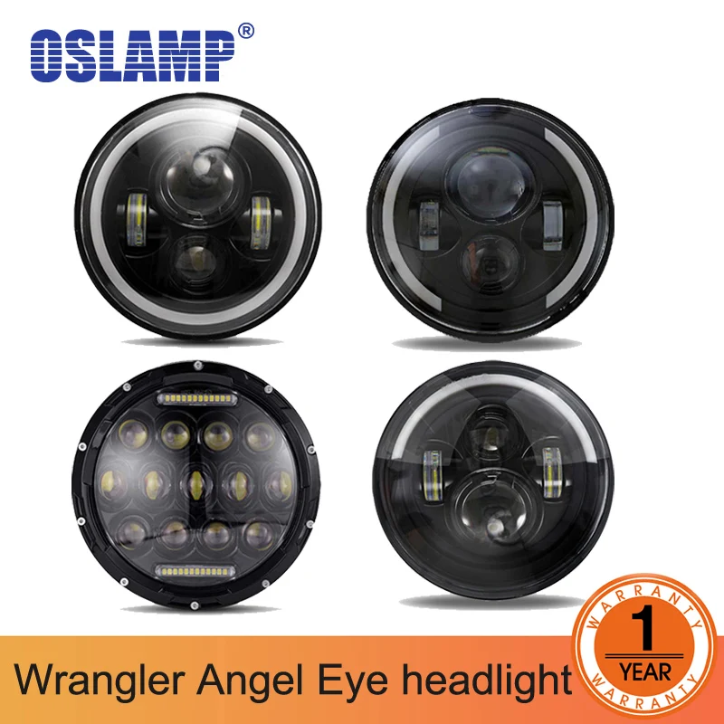 

Oslamp 7inch Amber/White Halo Angle Eye LED Headlight Bulbs 12V Led Headlamp Driving Light for Jeep Wrangler JK Rover Defender