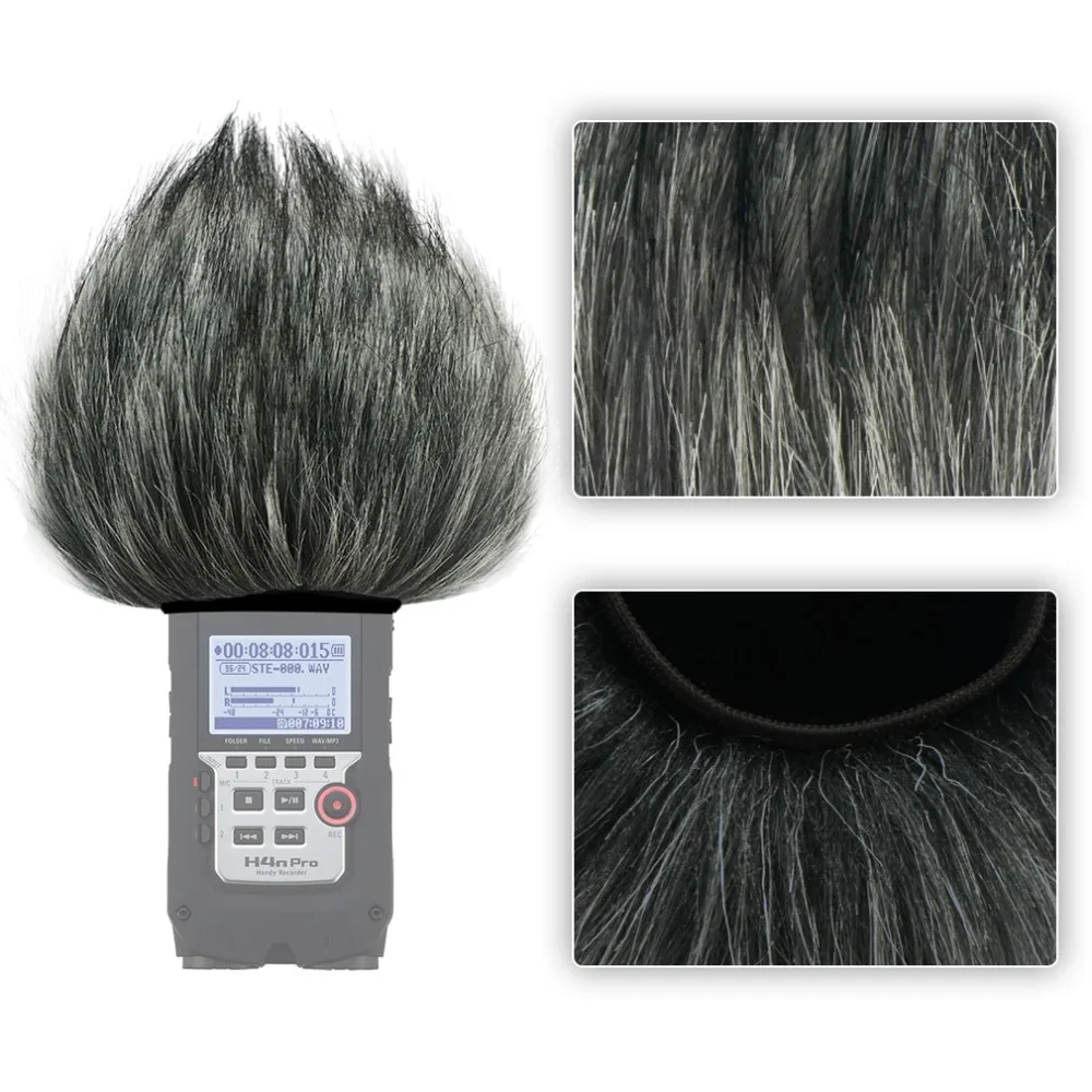 Outdoor Portable Digital Recorders Furry Microphone Mic Windscreen Wind Muff for Zoom H4n Pro+ mini tripod