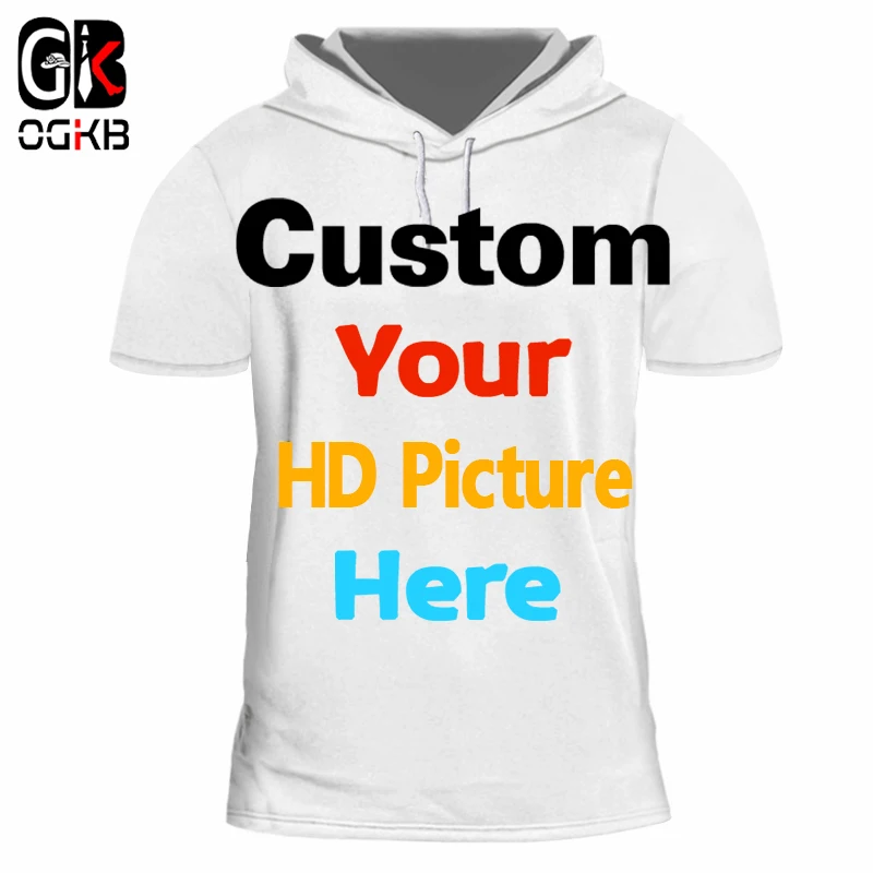 OGKB 3D печать DIY собственный дизайн мужская футболка с капюшоном летние топы