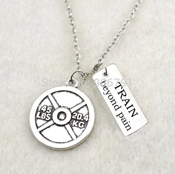 Sport 45lbs Weight Plate And Rectangular Train Beyond Pain Charms