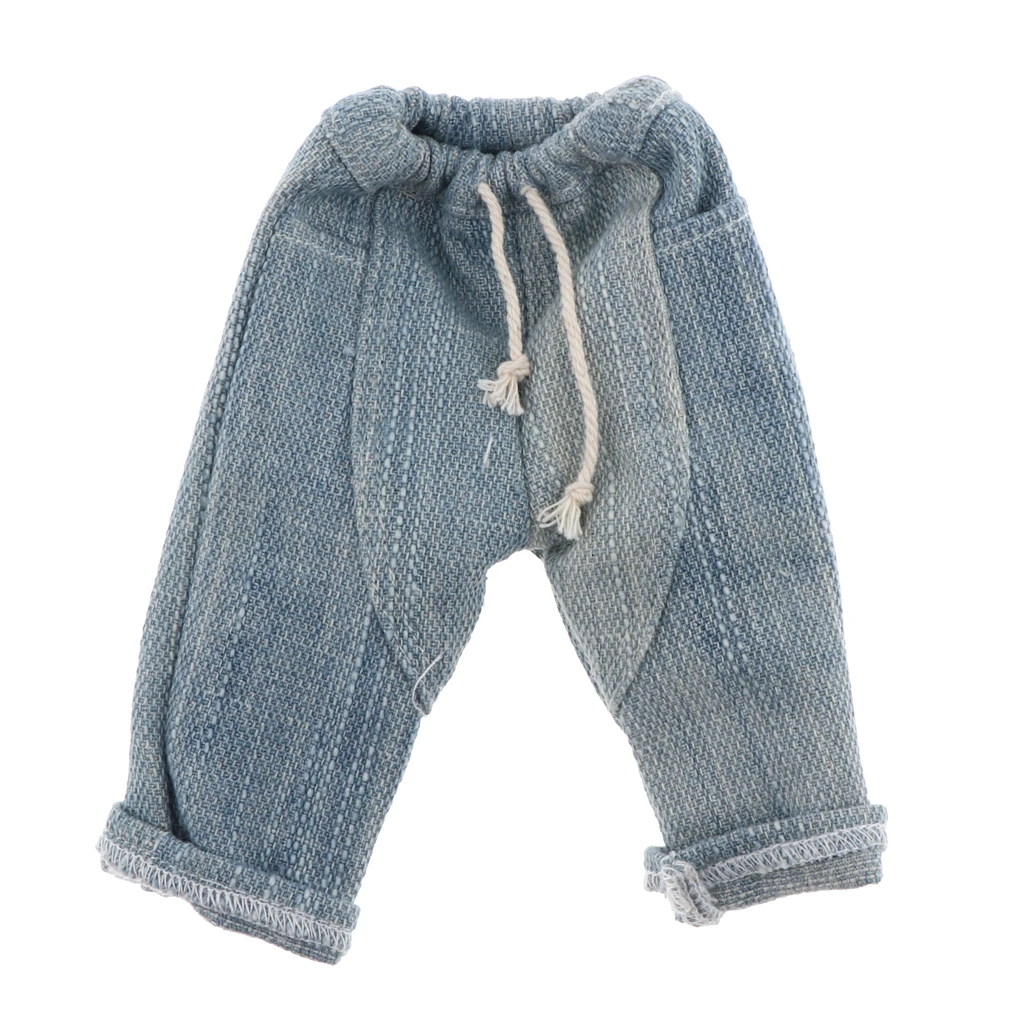 Pants For 1/6 Girl Dolls  Patchwork Casual Jeans Pants for BJD SD XinYi Licca Doll Clothes Accessories Girls Toys Cloth Pink 
