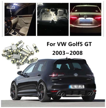 

LOAUT 11pcs ERROR FREE Dome Lights White Car LED Canbus Bulbs Interior Package Kit For Golf5 GT 2003-2008