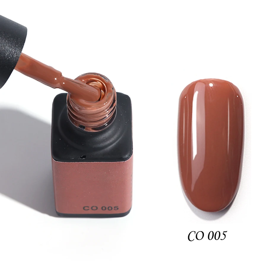 6ml UV Nail Gel Varnish Cafe Series Lacquer Pure Color Caramel Brown Soak Off Polish Glue Top Coat Manicure Decor Tool LACO01-06