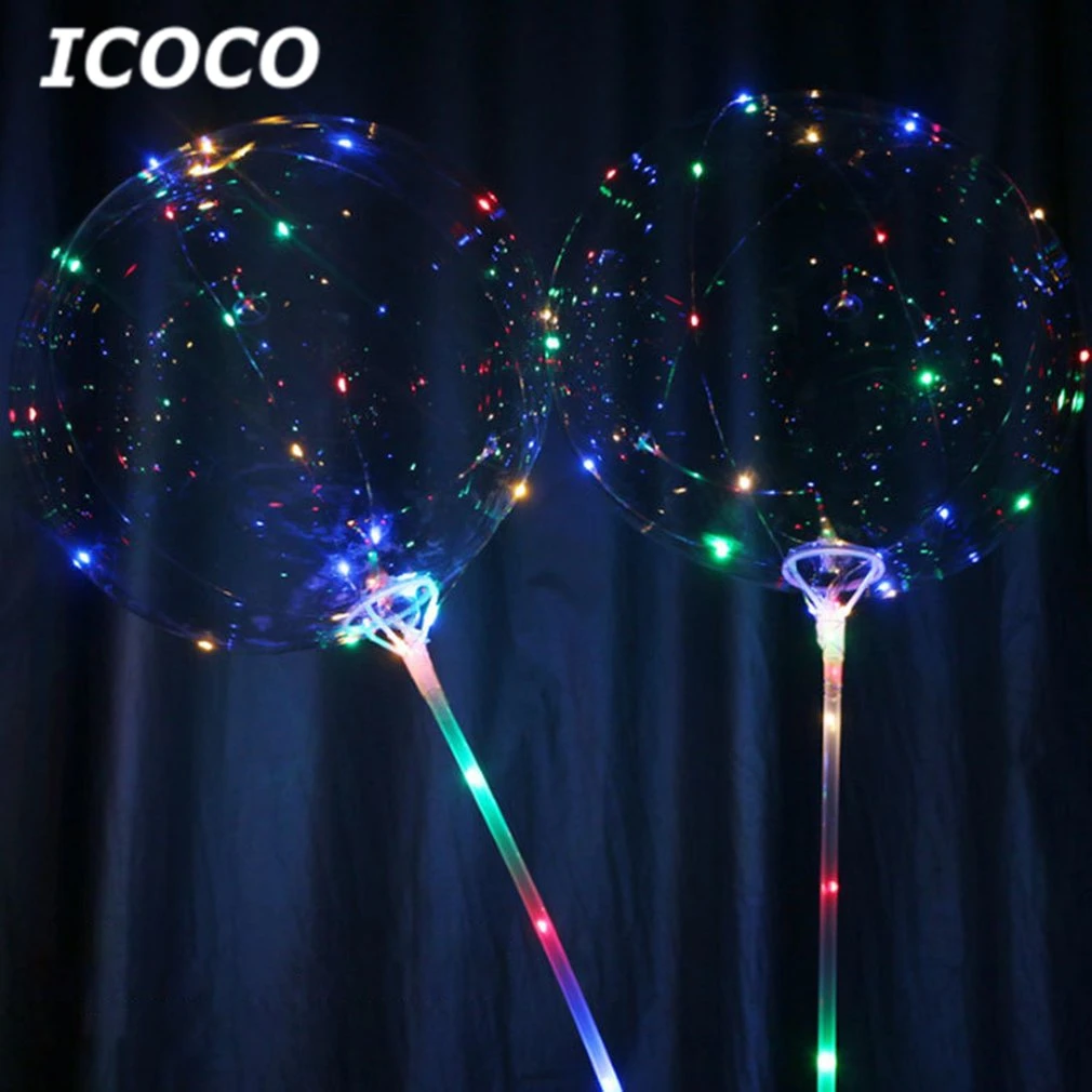 

2018 New 18 inch Romantic Luminous LED Balloon Transparent Led Ball Reusable Bubble Light for Home Party Wedding Decor Hot Sale
