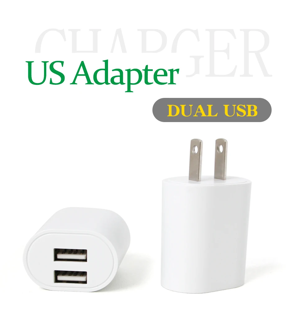 1PC US Adapter 5V2.1A Dual USB Charger For Smart Mobile Phone Charging ACDC Adaptor Travel in Japan Thailand Canada Mexico (1)